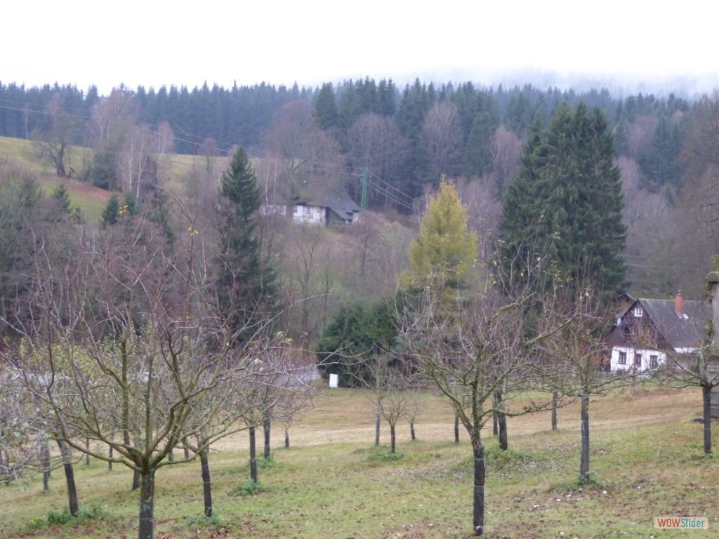 Blick von der Kirche in das Unterdorf von Bärnwald